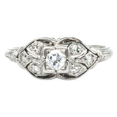 Antique Diamond White Gold Engagement Ring