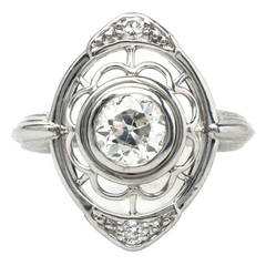 Art Deco European Cut Diamond Ring