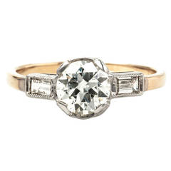 Streamlined Art Deco Engagement Ring