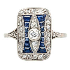 Vintage Stunning Diamond and Sapphire Edwardian Engagement Ring