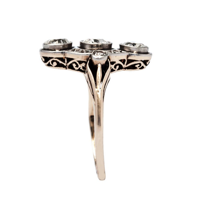 Women's Lovely Mixed Metal Edwardian Diamond Engagement Ring
