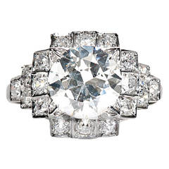 Art Deco 1.95 Carat Diamond Platinum Engagement Ring