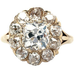 Antique Show Stopping Victorian Diamond Halo Engagement Ring