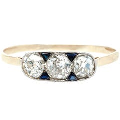 Beautiful Edwardian Three Stone Engagement Ring