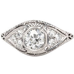 Vintage Edwardian Diamond Platinum Engagement Ring