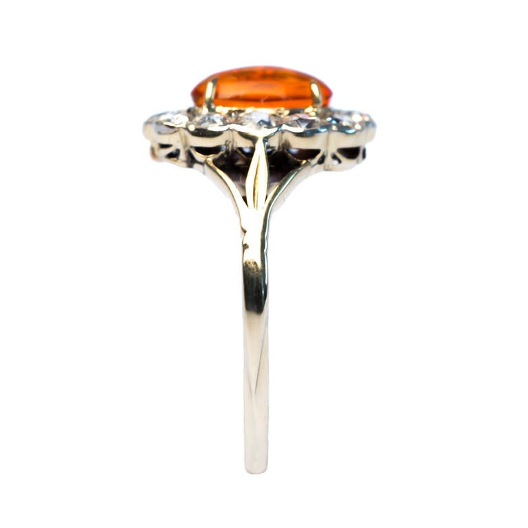 Fire Opal and Diamond Edwardian Ring 1