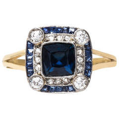 Elegant Edwardian Era Engagement Ring with Cushion Cut Sapphire Center