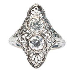 Art Deco Diamond Navette Ring