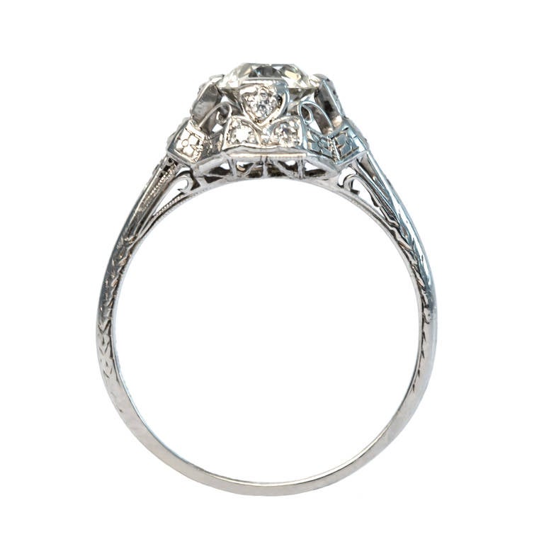 Women's Edwardian .93 Carat Diamond Engagement Ring For Sale