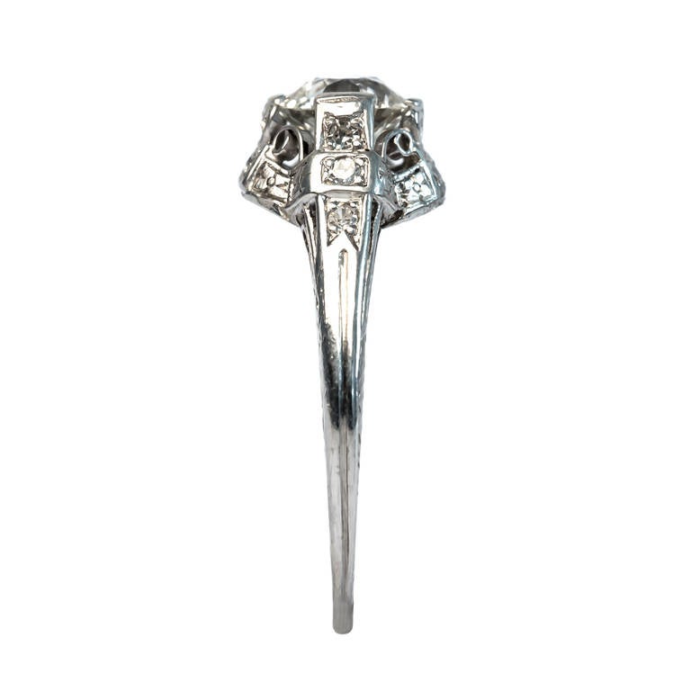 Edwardian .93 Carat Diamond Engagement Ring For Sale 1