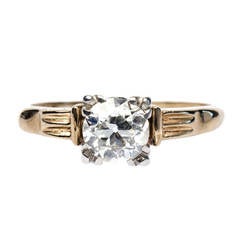Retro Era .86 Carat Diamond Engagement Ring