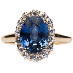 Lovely Victorian Sapphire Diamond Engagement Ring