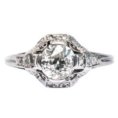 Antique Edwardian .93 Carat Diamond Engagement Ring