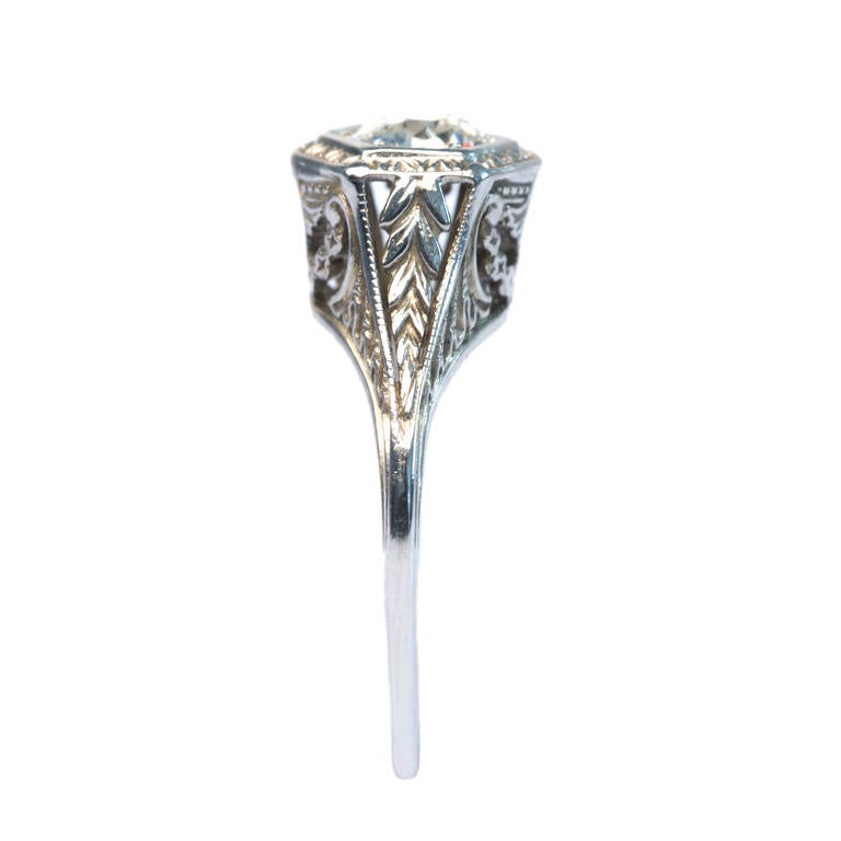 Edwardian .58 Carat Diamond White Gold Engagement Ring 2