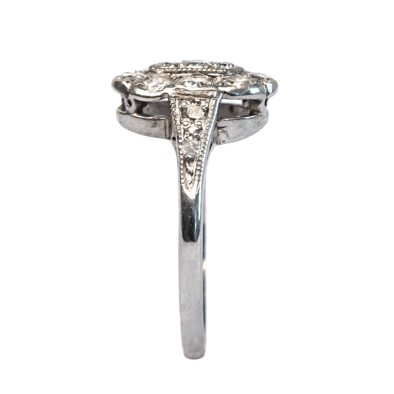 Elegant Edwardian Diamond Halo Engagement Ring 1