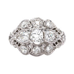 Edwardian Three Stone Diamond Platinum Engagement Ring