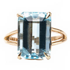 1940s Retro Era Blue Topaz Ring