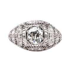 Vintage Edwardian .78 Carat Diamond Platinum Engagement Ring