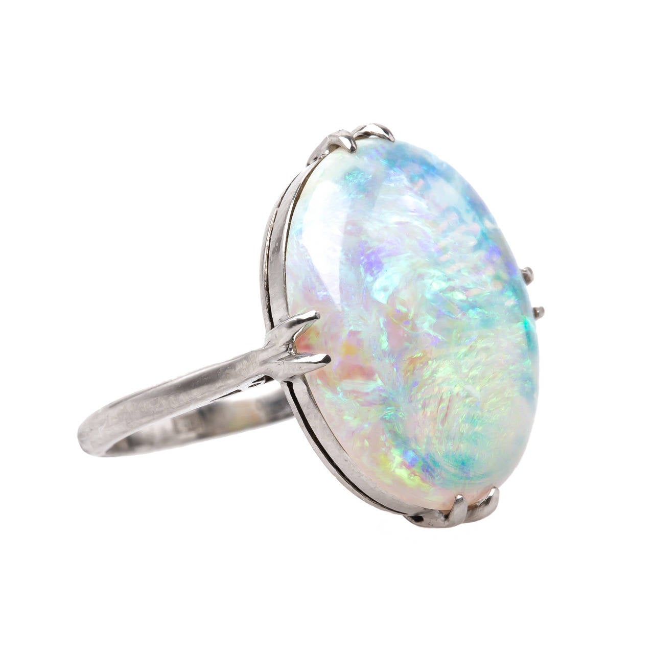 Edwardian Opal Platinum Ring