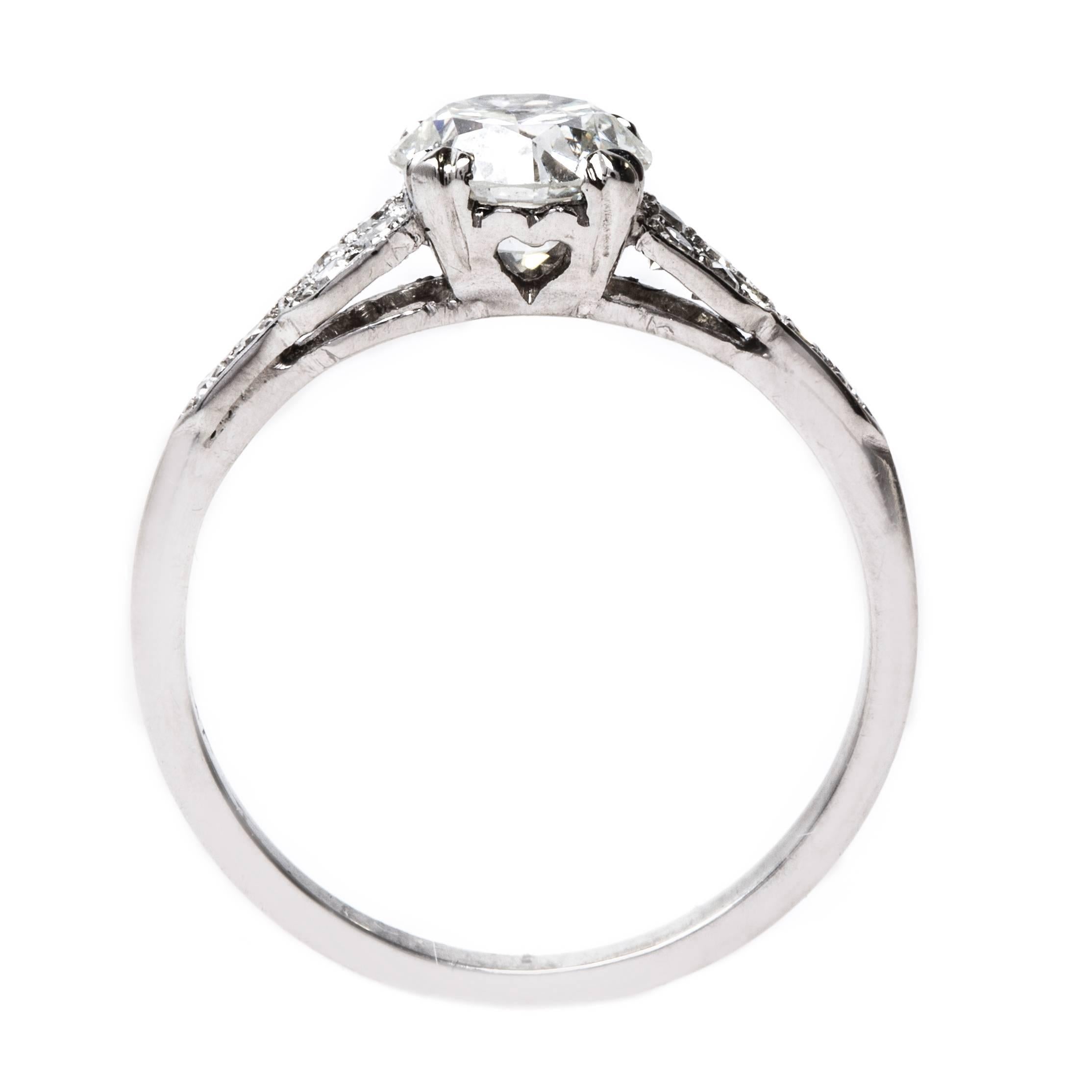 Sparkling Art Deco Engagement Ring with EGL Certified Old European Cut Diamond 1