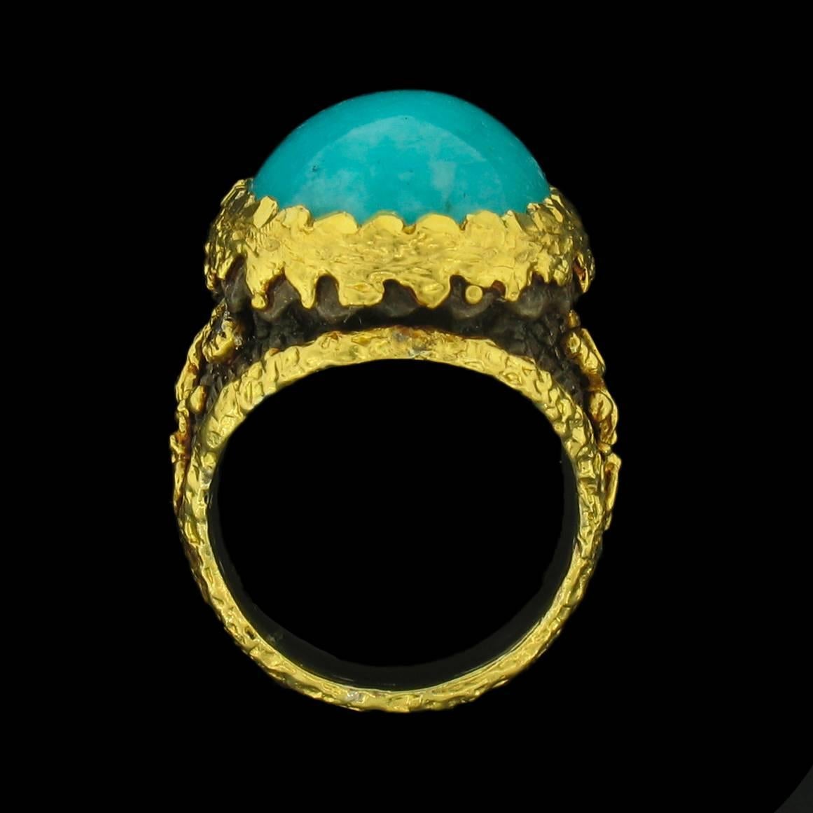Women's or Men's Victor Velyan Amazonite Diamond Gold Ring