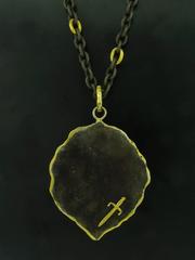 Victor Velyan Turquoise Diamond Silver Gold Leaf Pendant