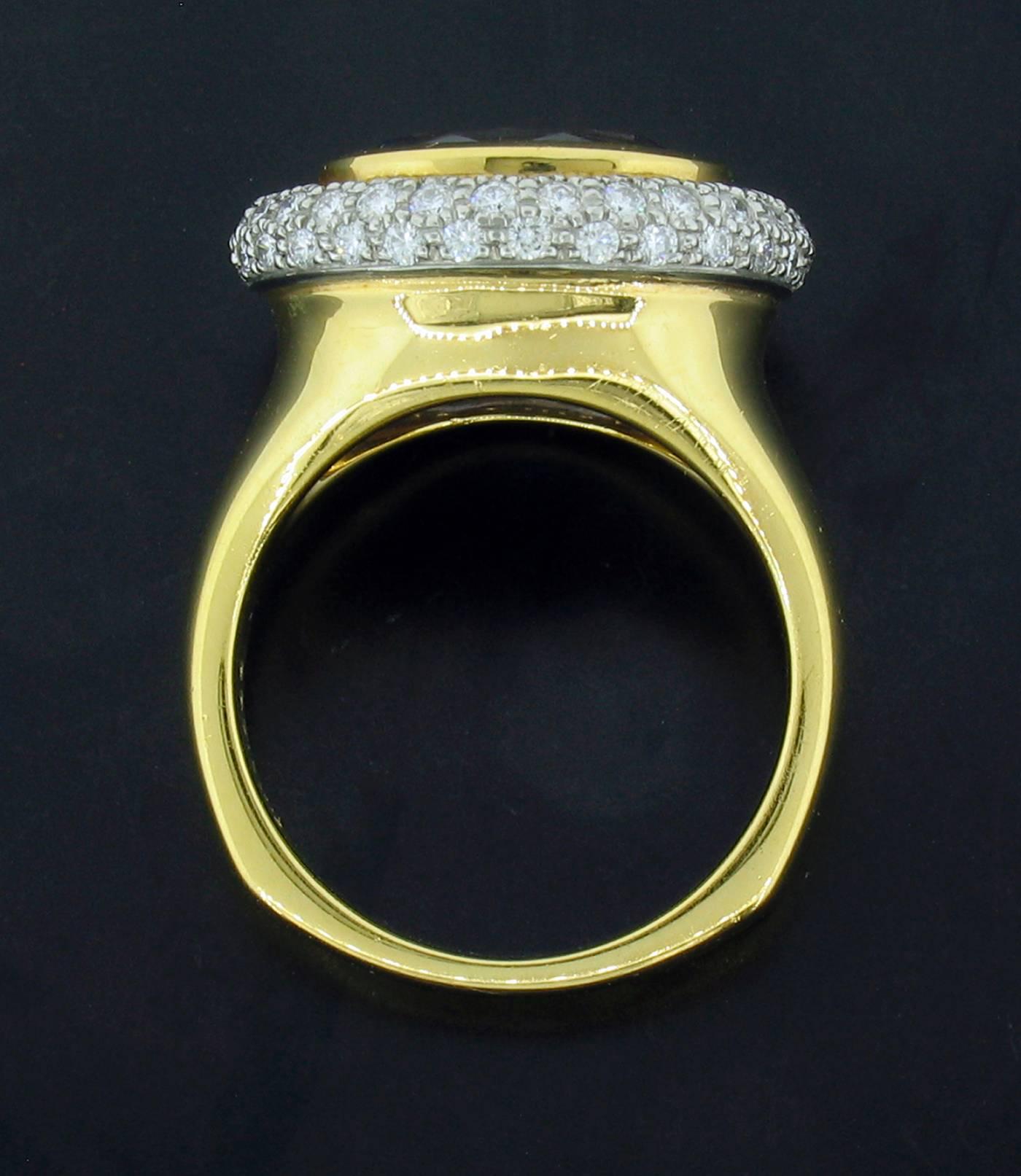Richard Krementz Tanzanite Diamond Gold Platinum Ring In New Condition In Carmel, CA