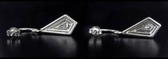 Diamond Platinum Kite Shaped Earrings