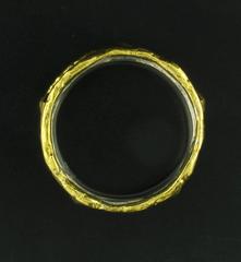 Gold and Silver Band with Nails in Brown Patina