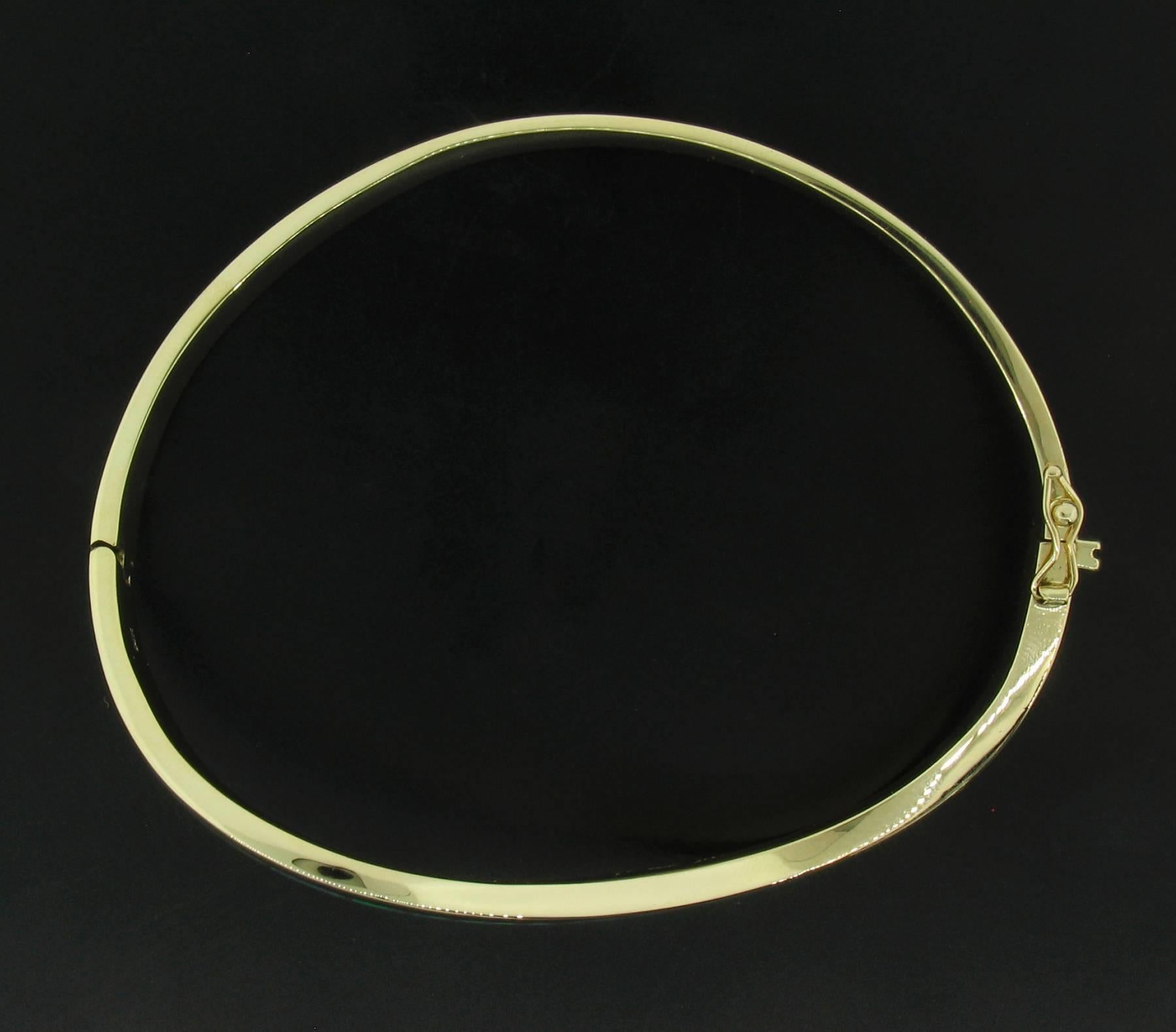 Women's 1990s Mark Hileman Opal Inlay gold Hinged Bracelet