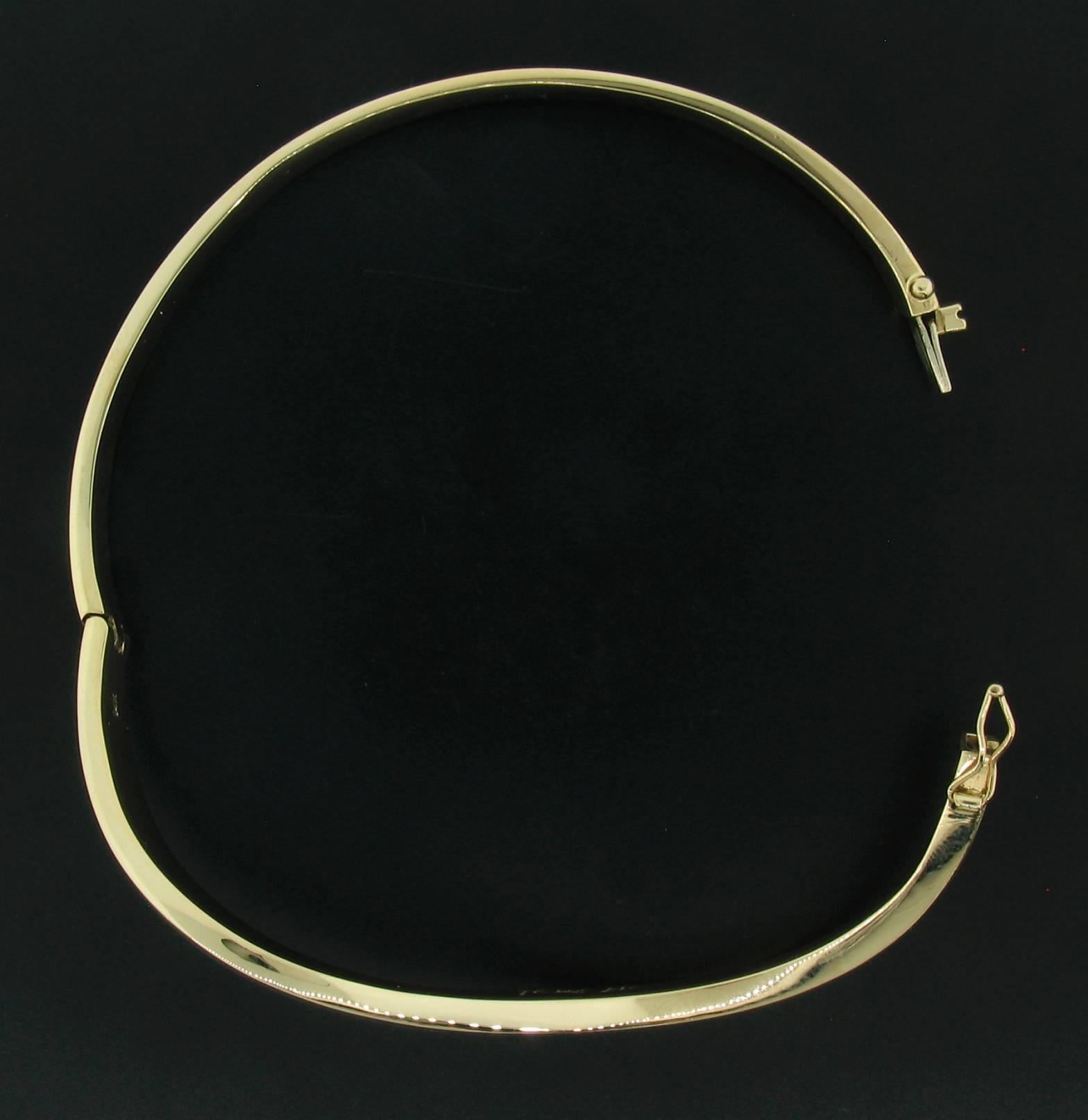 1990s Mark Hileman Opal Inlay gold Hinged Bracelet 1
