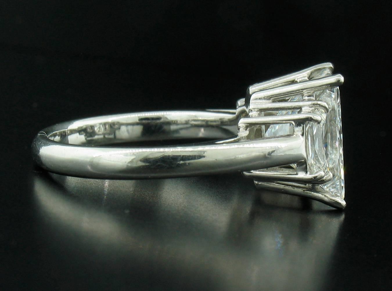 4.03 carat Princess Diamond Ring In New Condition In Carmel, CA