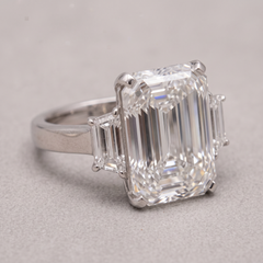 GIA Certified 5 Carat F VS2 Emerald Diamond Platinum Ring