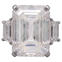 GIA Certified 5 Carat F VS2 Emerald Diamond Platinum Ring