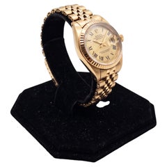 Rolex Datejust 18k Yellow Gold Champagne Dial Wrist Watch