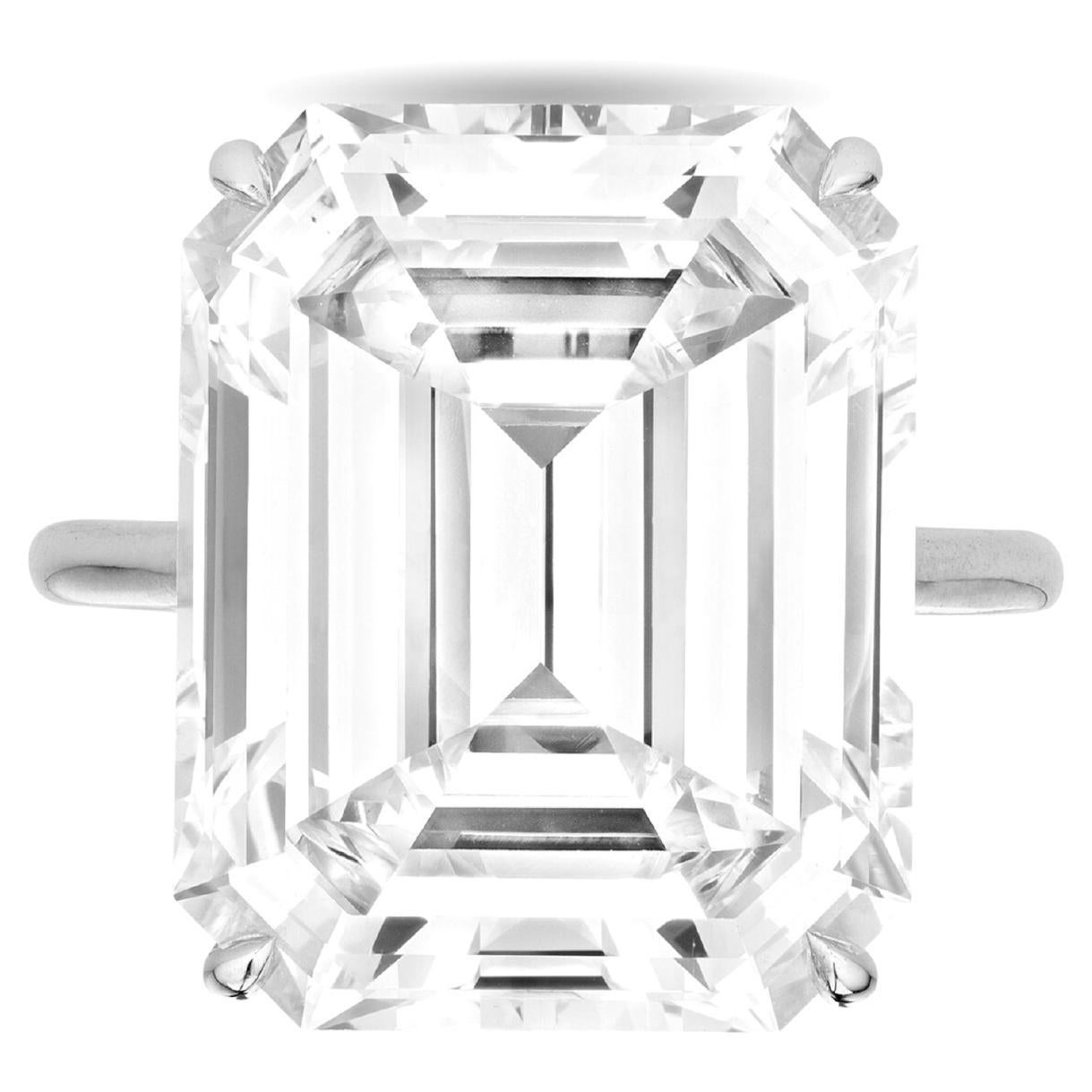 GIA Certified 10 Carat Emerald Cut Diamond Engagement Ring