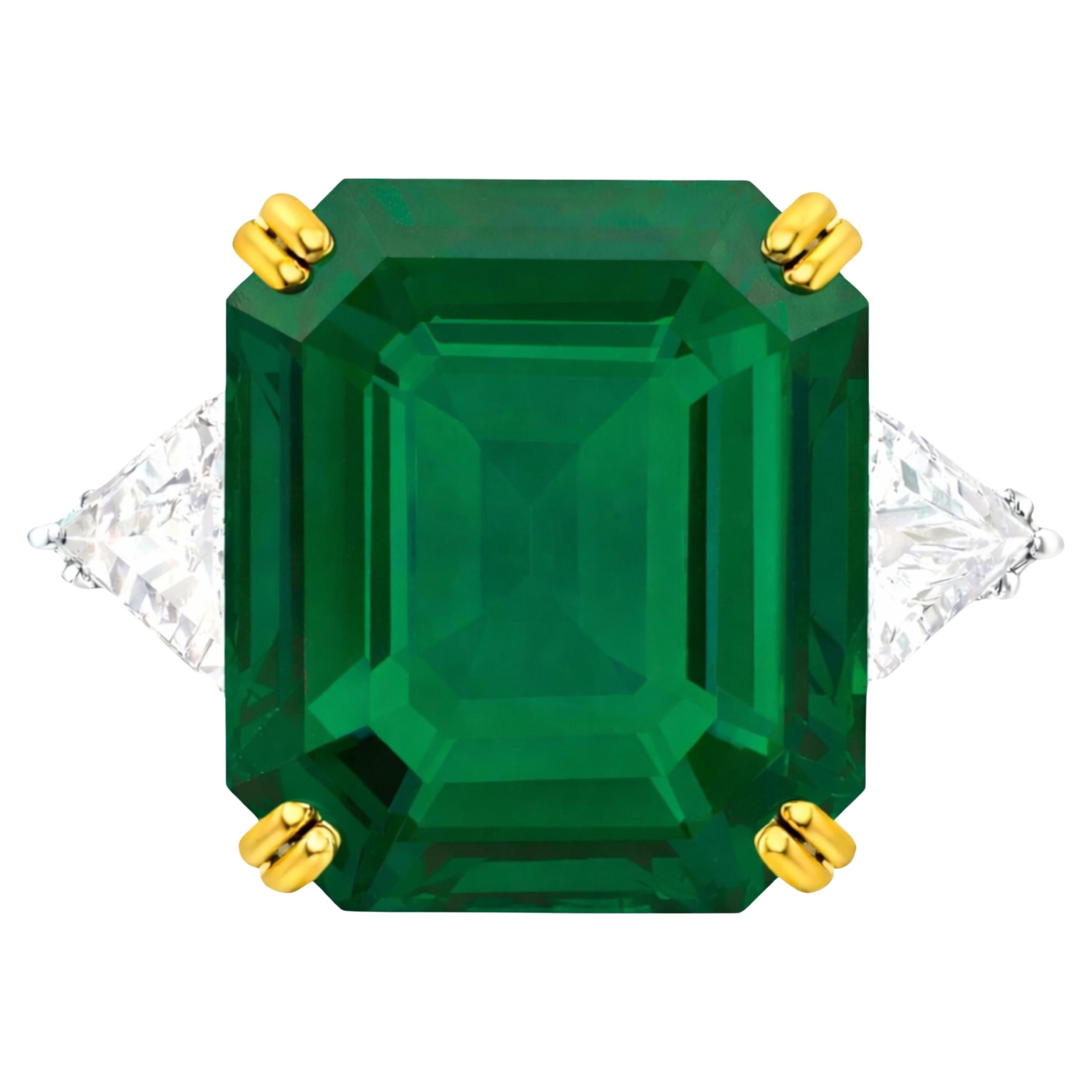 AGL Certified 5.42 Carat COLOMBIAN Minor Oil Emerald Diamond Platinum Ring im Angebot