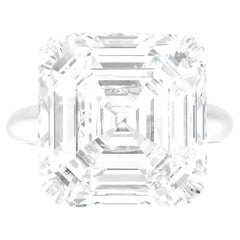 GIA Certified 10.19 Carat Asscher Cut Diamond Platinum Ring