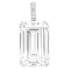 GIA Certified 6 Ct. Emerald Cut Diamond Pendant Necklace