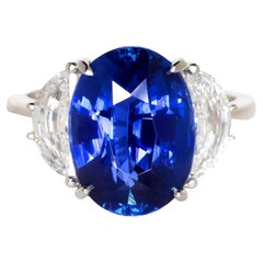 GIA Certified 7.39 Carat VIVID Blue Unheated Diamond Engagement Ring