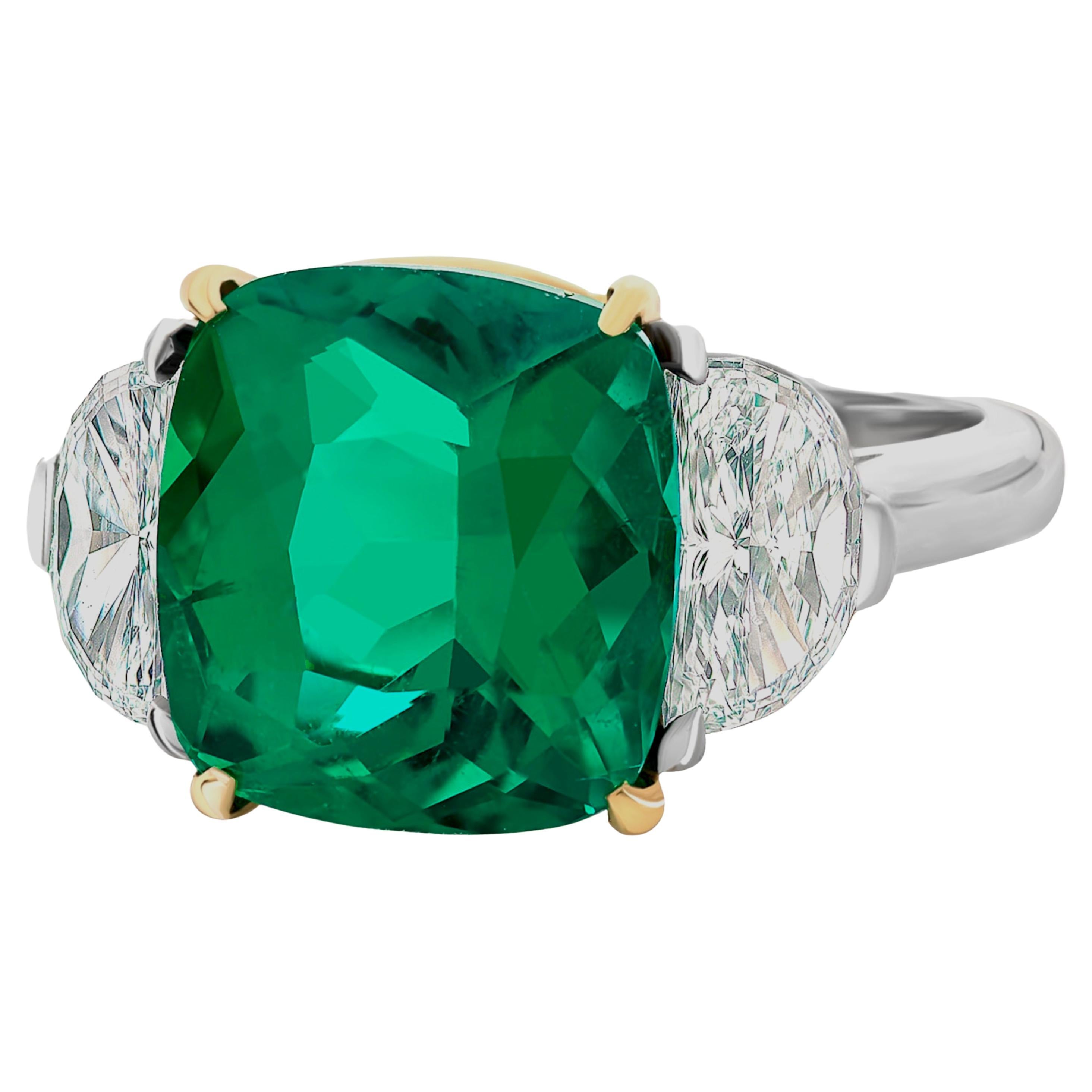 Anillo de esmeralda colombiana muzo de 6,66 quilates con certificación AGL Contemporáneo en venta