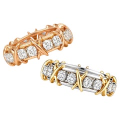 Pair of Tiffany & Co. Schlumberger Rings: Rose Gold & Yellow Gold 18k Rings