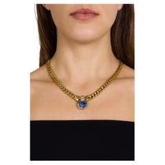 BVLGARI Collana vintage con zaffiro e diamanti non riscaldati