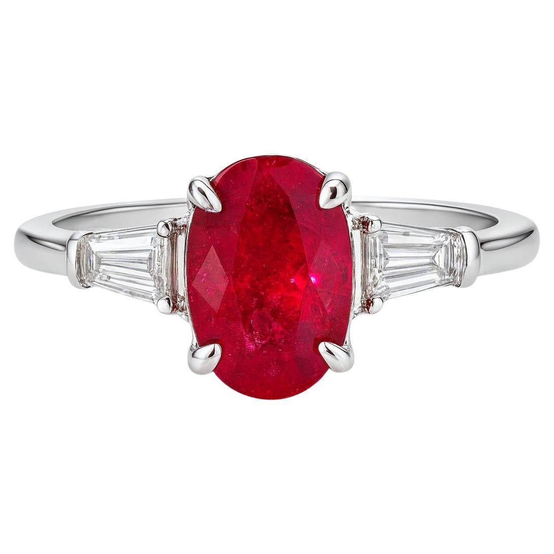 Wunderschönes Vintage By Tiffany & Co. Ring mit natürlichem Rubin und Diamant
