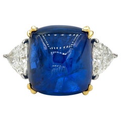 Anello in platino con zaffiro e diamante Sugarloaf certificato Gübelin