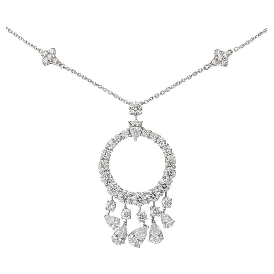 Graff Mini Gypsy Collier pendentif en or blanc 18K avec diamants de 5,77 carats en vente