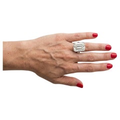 GIA Certified 20.47 Carat Emerald Cut Diamond Platinum Ring