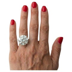 Bague de fiançailles GIA Ct. 14.12 ct poids total diamant rond taille brillant