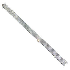 10.50 Carat Diamond -Row Wide Bracelet or blanc 18k