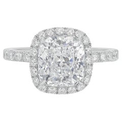 Harry Winston Platinum Cushion Diamond Ring